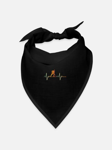 Lustiges Retro Eishockey Spieler Geschenkidee - Bandana Dreieckstuch - Schwarz