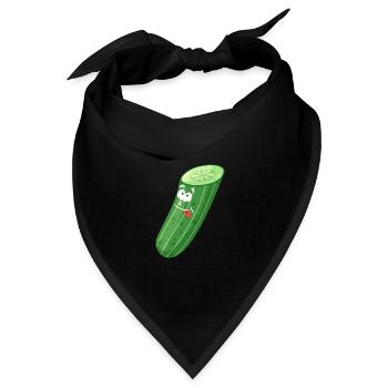 Lustige Gurke - Bandana Dreieckstuch - Schwarz - Vorne