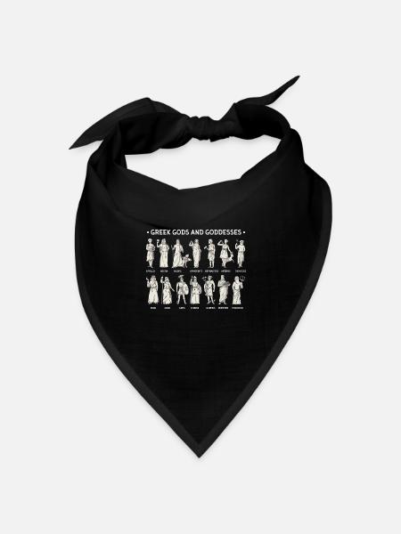 Griechische Götter und Göttinnen - Bandana Dreieckstuch - Schwarz