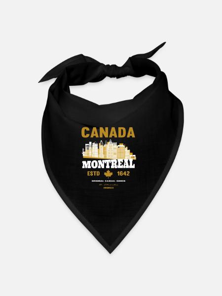 canada Montreal Eishockey Geschenk - Bandana Dreieckstuch - Schwarz