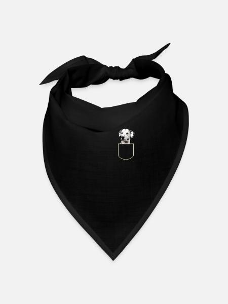 Dalmatiner In Der Brusttasche Hundr Geschenkidee - Bandana Dreieckstuch - Schwarz