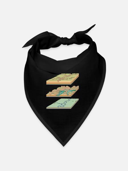 Geologie - Bandana Dreieckstuch - Schwarz