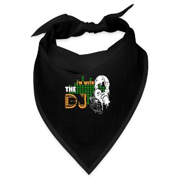 DJ Ich bin mit dem DJ - Bandana Dreieckstuch - Schwarz - Vorne