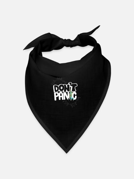 keine angst panik spruch comic rakete Humor Helfer - Bandana Dreieckstuch - Schwarz