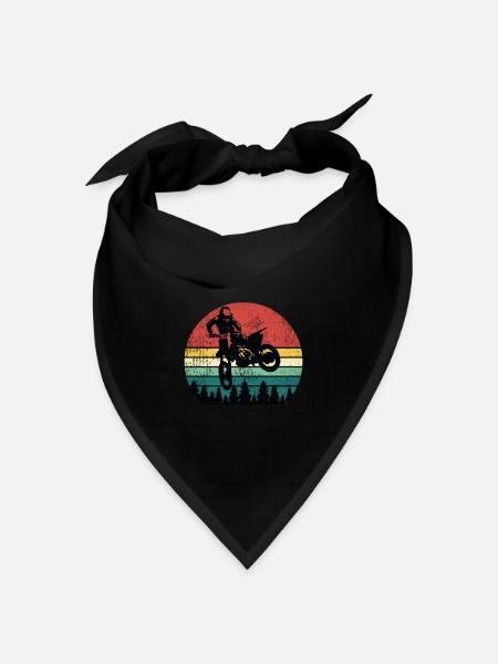 Vintage Motorcross Dirt Bike Geschenk - Bandana Dreieckstuch - Schwarz