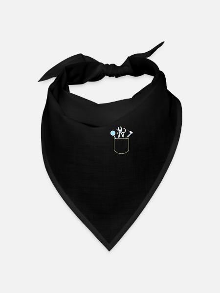 Zahnarzt Werkzeuge In Der Brusttasche Zahnarzt - Bandana Dreieckstuch - Schwarz
