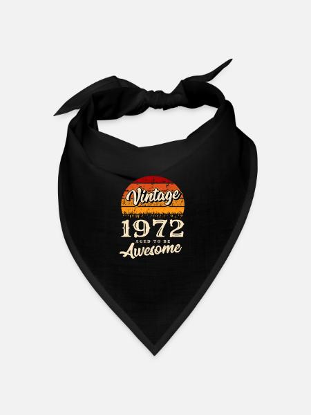 Vintage 1972 Geburtstag Retro Jahrgang Geschenk - Bandana Dreieckstuch - Schwarz