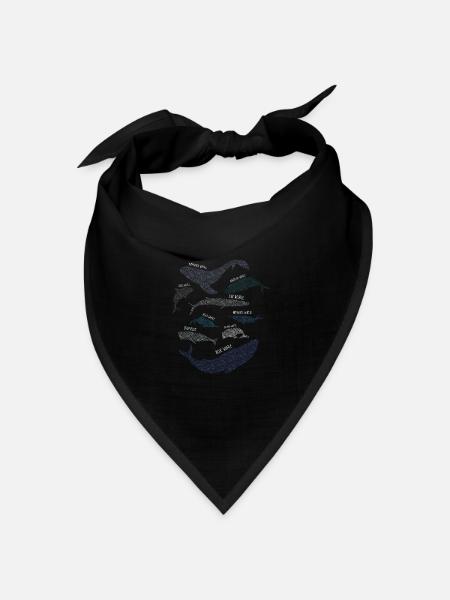 9 Types of Whales Whale Breeds Species Whale Lover - Bandana Dreieckstuch - Schwarz