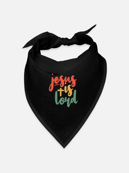 Jesus is Lord Jesus Spruch - Bandana Dreieckstuch - Schwarz