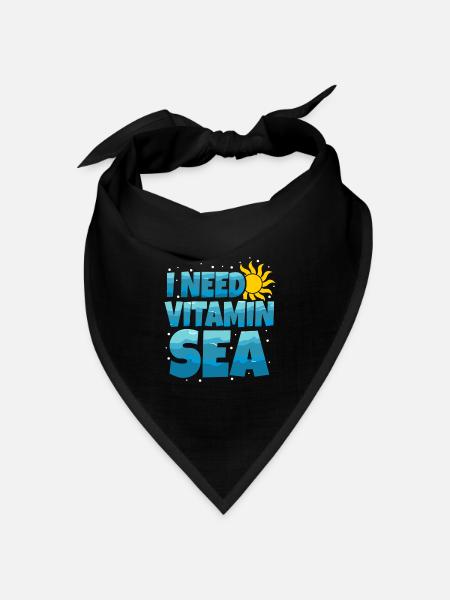 Meer - Bandana Dreieckstuch - Schwarz
