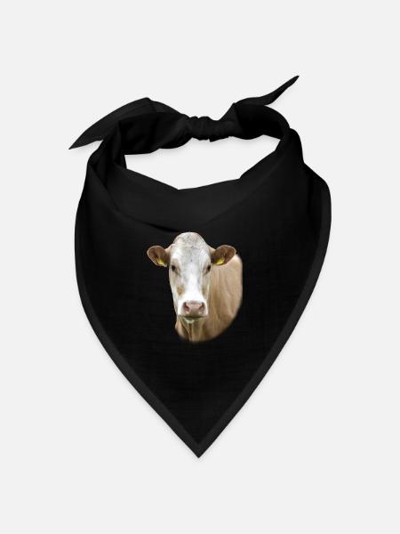 Cow. Kuh. - Bandana Dreieckstuch - Schwarz