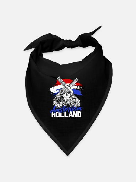 Niederlande Tshirt Holland Amsterdam Geschenk Flag - Bandana Dreieckstuch - Schwarz