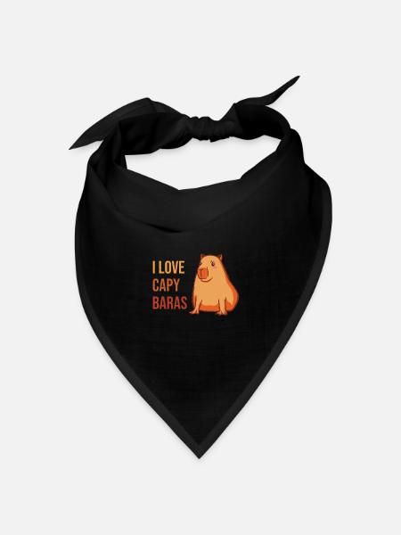 Wasserschwein Capybara Retro I Love Capybaras - Bandana Dreieckstuch - Schwarz