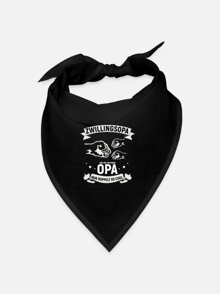 Zwillingsopa Opa Großvater Zwillinge Geburt Enkel - Bandana Dreieckstuch - Schwarz