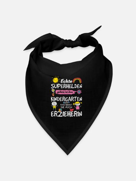 Erzieherin Kindergarten Kita Geschenk - Bandana Dreieckstuch - Schwarz