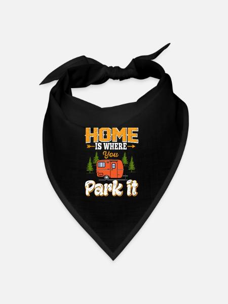 Camping - Bandana Dreieckstuch - Schwarz