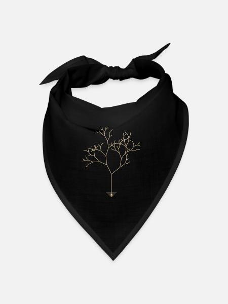 Baum Abstrakt Minimalismus - Bandana Dreieckstuch - Schwarz
