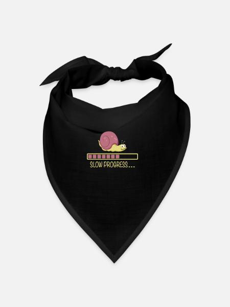 Slow Progress Loading Schnecke Büro Bürohumor - Bandana Dreieckstuch - Schwarz