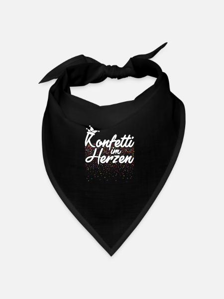 Konfetti im Herzen Fasching Karneval Konfetti - Bandana Dreieckstuch - Schwarz