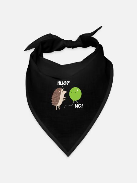 Igel Ballon Süß Niedlich Herbst - Bandana Dreieckstuch - Schwarz