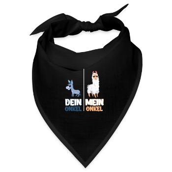 Mein Onkel Dein Onkel Lustiges Lama Geschenk - Bandana Dreieckstuch - Schwarz - Vorne