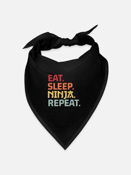 Eat Sleep Ninja Repeat Birthday Gift Boys Girls Fu - Bandana Dreieckstuch - Schwarz