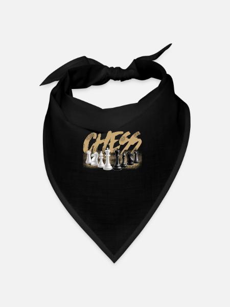 Schach - Bandana Dreieckstuch - Schwarz