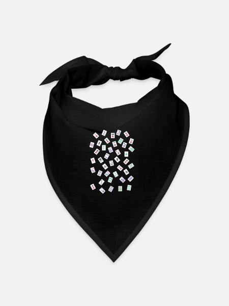 Verstreute Mahjong Fliesen - Mahjong Geschenk - Bandana Dreieckstuch - Schwarz