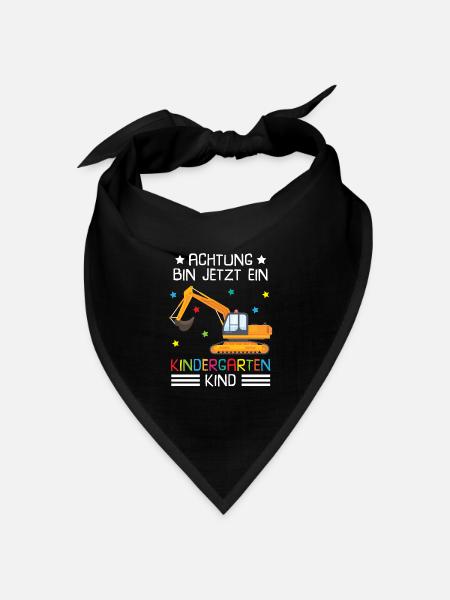 Ich Bin Jetzt Ein Kindergartenkind Bagger - Bandana Dreieckstuch - Schwarz