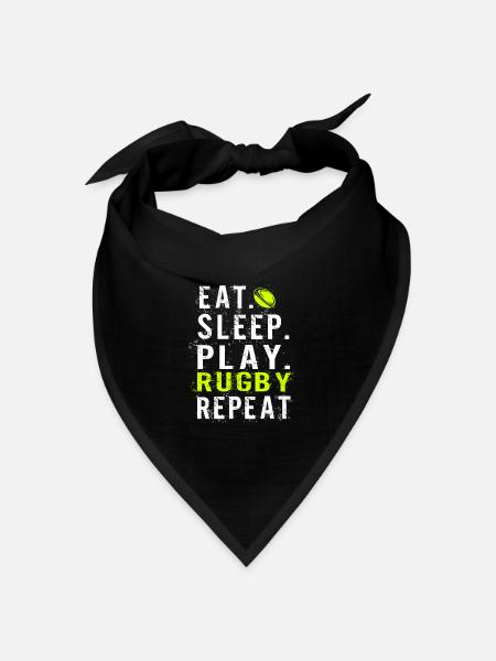 Eat sleep Rugby - Bandana Dreieckstuch - Schwarz