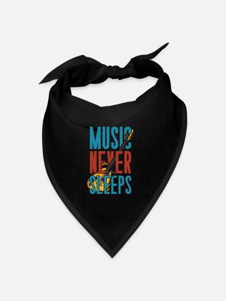 Vintage Rock Gitarre Gitarrist E-Gitarre Bassist - Bandana Dreieckstuch - Schwarz