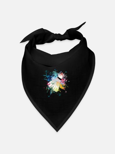 Wasserfabe Farbexplosion Splash Design Federball - Bandana Dreieckstuch - Schwarz