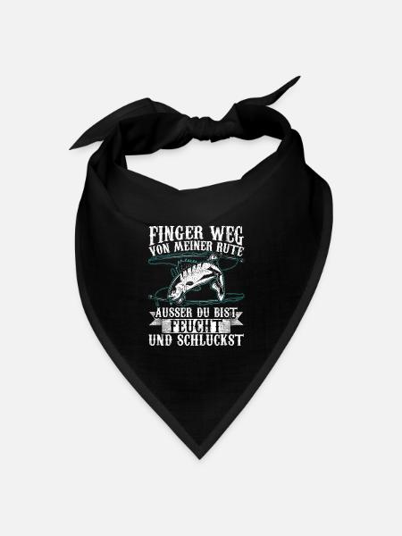 Angel Geschenk für Fischer und Angler - Bandana Dreieckstuch - Schwarz