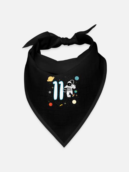 11. Geburtstag 11 Jahre Astronaut Weltall Planet - Bandana Dreieckstuch - Schwarz