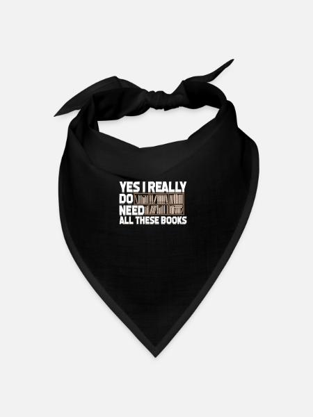 Lustiges Lesen Buch Bücherregal Leser Geschenk - Bandana Dreieckstuch - Schwarz