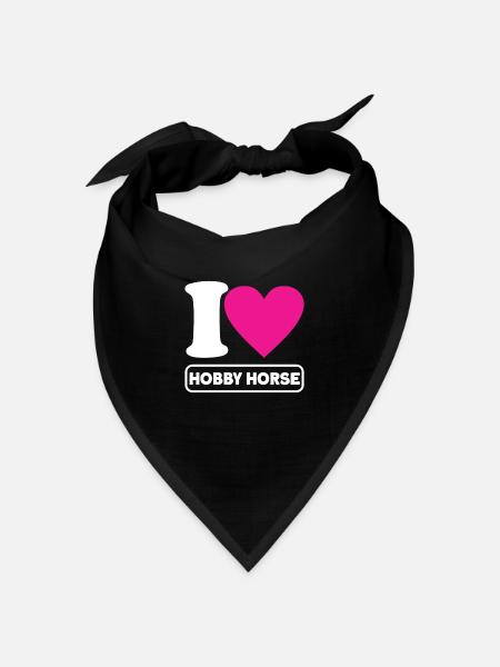 Pferde Reiten Hobbyhorse - Bandana Dreieckstuch - Schwarz