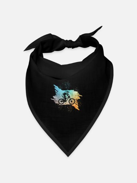 Mountainbike Fahrradmotiv Downhill Fahrrad - Bandana Dreieckstuch - Schwarz