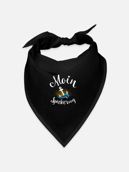 Moin Spiekeroog Anker und Welle für Strandurlaub - Bandana Dreieckstuch - Schwarz