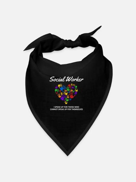 Sozialarbeit Sozialarbeiter Spruch Herz Geschenk - Bandana Dreieckstuch - Schwarz