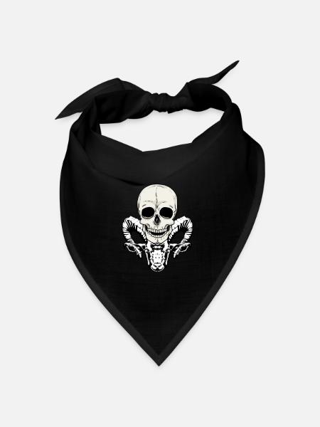 Horror Teufel Satan Dämon Totenkopf Halloween - Bandana Dreieckstuch - Schwarz