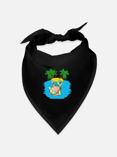 Schildkröte Insel Junge Karibik Südsee Sommer - Bandana Dreieckstuch - Schwarz