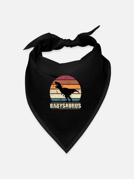 BabySaurus Dinosaurier Baby Dino Geburt Geschenk - Bandana Dreieckstuch - Schwarz