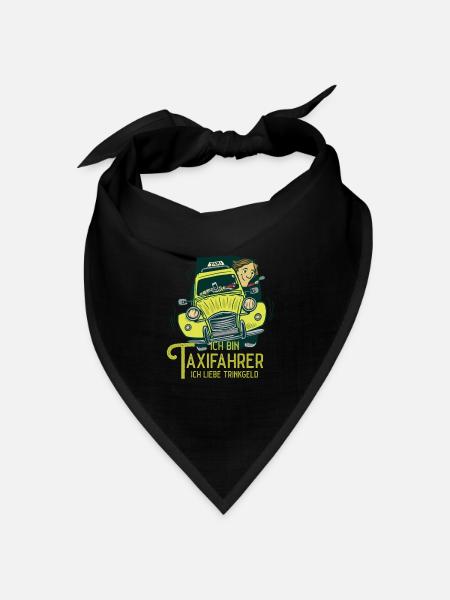 Ich bin Taxifahrer ich liebe Trinkgeld - Bandana Dreieckstuch - Schwarz