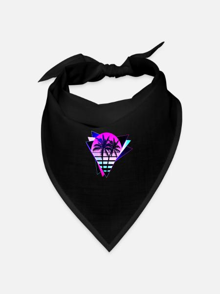 Aesthetic Vaporwave Vintage. retrowave-triangle - Bandana Dreieckstuch - Schwarz