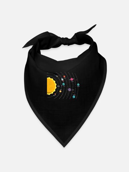 Sonnensystem, Planet, Planeten, Sonne, Erde - Bandana Dreieckstuch - Schwarz
