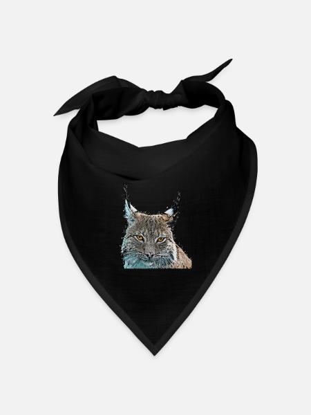 Luchs - Bandana Dreieckstuch - Schwarz