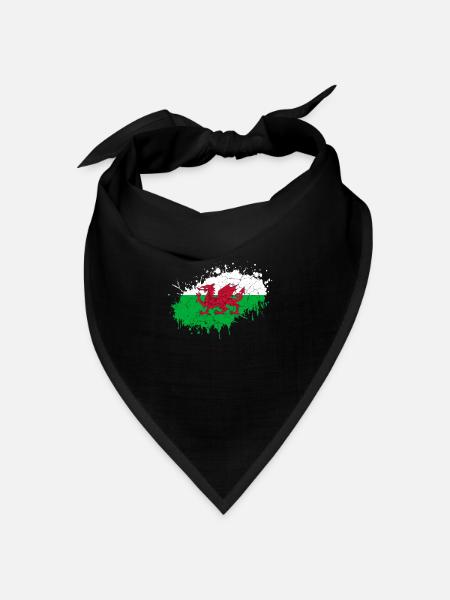 Wales - Bandana Dreieckstuch - Schwarz