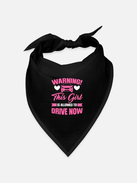 Führerschein Girl Driving Führerschein Geschenk - Bandana Dreieckstuch - Schwarz