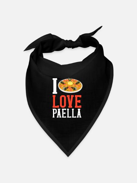Paella Spanien Valenciana Pfanne Spanisches Essen - Bandana Dreieckstuch - Schwarz