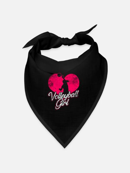 Volleyball Spieler Mädchen - Bandana Dreieckstuch - Schwarz